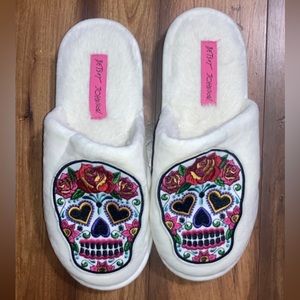 BETSEY JOHNSON sugar skull slippers